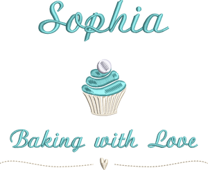 Apron 'Cupcake' - Personalised Embroidered