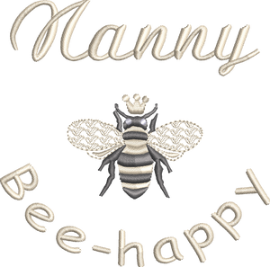 Organic Tote Bag 'Name' and 'Bee' - Personalised Embroidered