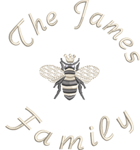 Load image into Gallery viewer, Jersey Blanket &#39;Queen Bee&#39; and &#39;Family Name&#39; - Personalised Embroidered
