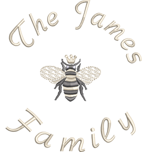 Jersey Blanket 'Queen Bee' and 'Family Name' - Personalised Embroidered