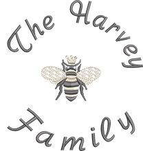 Load image into Gallery viewer, Jersey Blanket &#39;Queen Bee&#39; and &#39;Family Name&#39; - Personalised Embroidered
