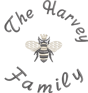 Jersey Blanket 'Queen Bee' and 'Family Name' - Personalised Embroidered