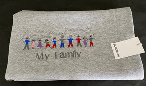 Jersey Blanket 'My Family' - Personalised Embroidered