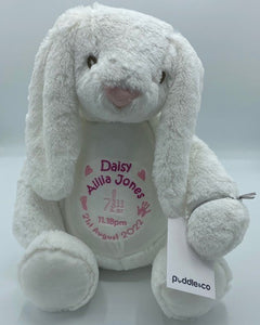 Soft Rabbit with Name & Birth - Personalised Embroidered