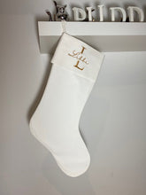 Load image into Gallery viewer, Christmas Stocking with Name and Initial - Personalised Embroidered
