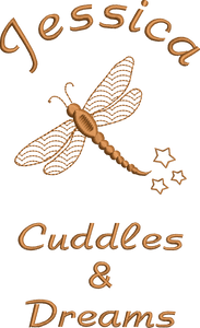 Jersey Blanket 'Dragonfly' Cuddles & Dreams - Personalised Embroidered