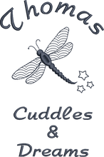 Load image into Gallery viewer, Jersey Blanket &#39;Dragonfly&#39; Cuddles &amp; Dreams - Personalised Embroidered
