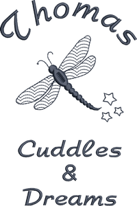 Jersey Blanket 'Dragonfly' Cuddles & Dreams - Personalised Embroidered