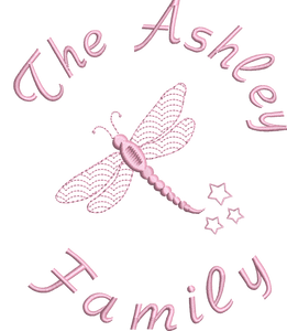 Jersey Blanket 'Dragonfly' Family - Personalised Embroidered