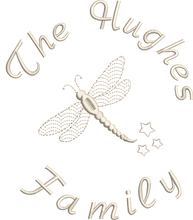 Load image into Gallery viewer, Jersey Blanket &#39;Dragonfly&#39; Family - Personalised Embroidered
