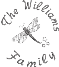 Load image into Gallery viewer, Jersey Blanket &#39;Dragonfly&#39; Family - Personalised Embroidered
