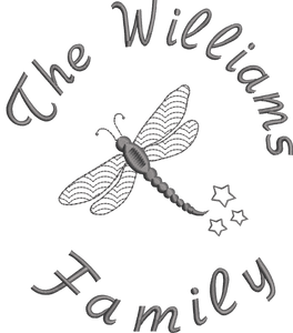 Jersey Blanket 'Dragonfly' Family - Personalised Embroidered