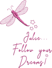 Load image into Gallery viewer, Organic Tote Bag &#39;Dragonfly&#39; and &#39;Follow your Dreams&#39;- Personalised Embroidered
