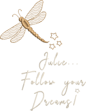 Load image into Gallery viewer, Organic Shopper Bag &#39;Dragonfly&#39; and &#39;Follow your Dreams&#39; - Personalised Embroidered
