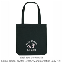 Load image into Gallery viewer, Organic Tote Bag &#39;Baby Name&#39;- Personalised Embroidered
