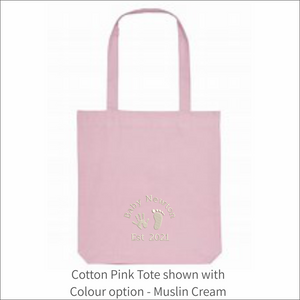 Organic Tote Bag 'Baby Name'- Personalised Embroidered