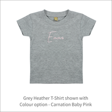 Load image into Gallery viewer, Baby T-Shirt &#39;Name&#39; Personalised Embroidered
