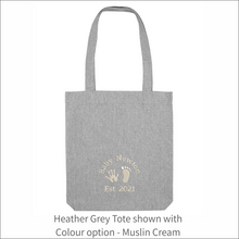 Load image into Gallery viewer, Organic Tote Bag &#39;Baby Name&#39;- Personalised Embroidered
