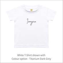 Load image into Gallery viewer, Baby T-Shirt &#39;Name&#39; Personalised Embroidered
