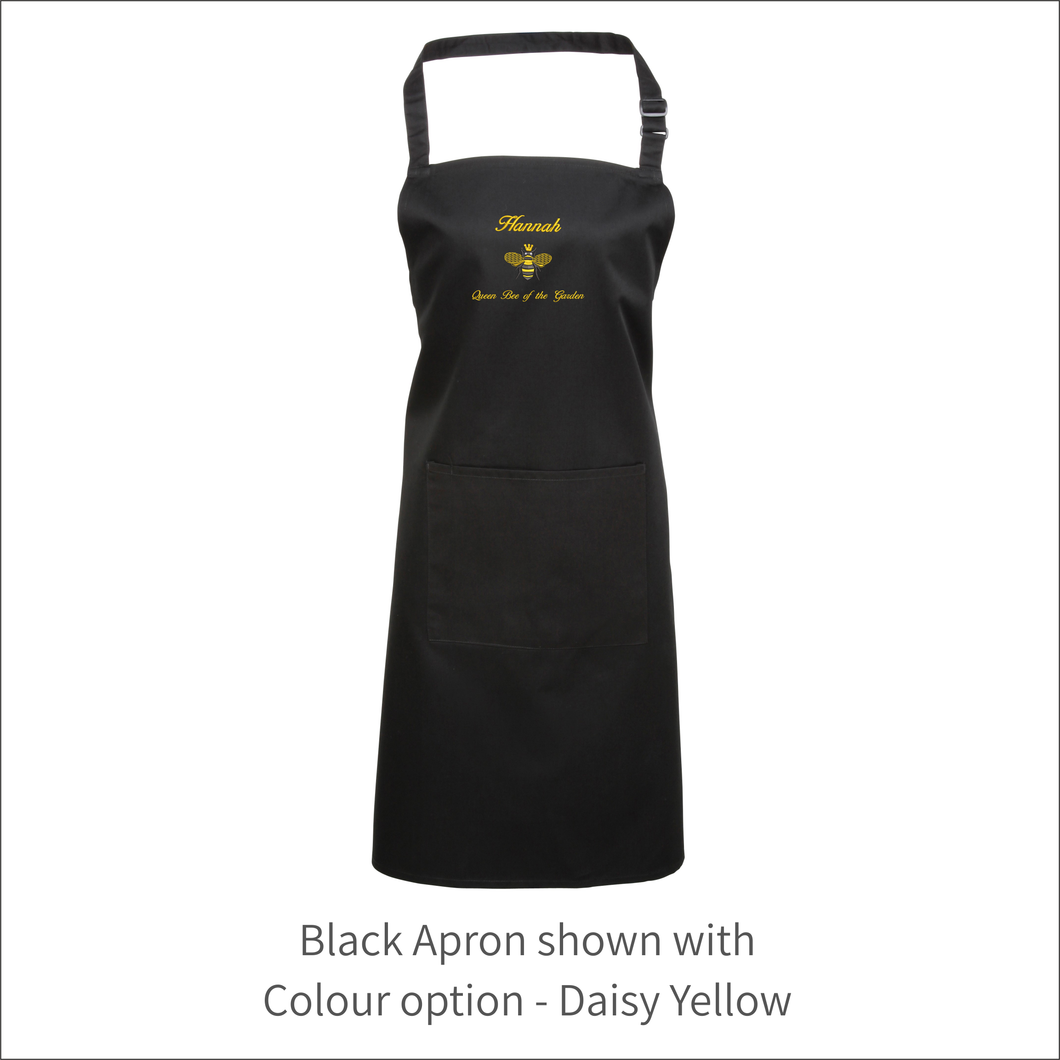 Apron 'Queen Bee' - Personalised Embroidered