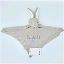 Load image into Gallery viewer, Baby Knitted Beige Rabbit Comforter Gift - Personalised Embroidered
