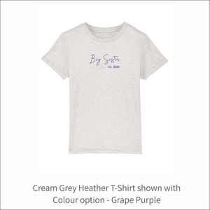 Kids Organic T-Shirt 'Big Sister'- Personalised Embroidered