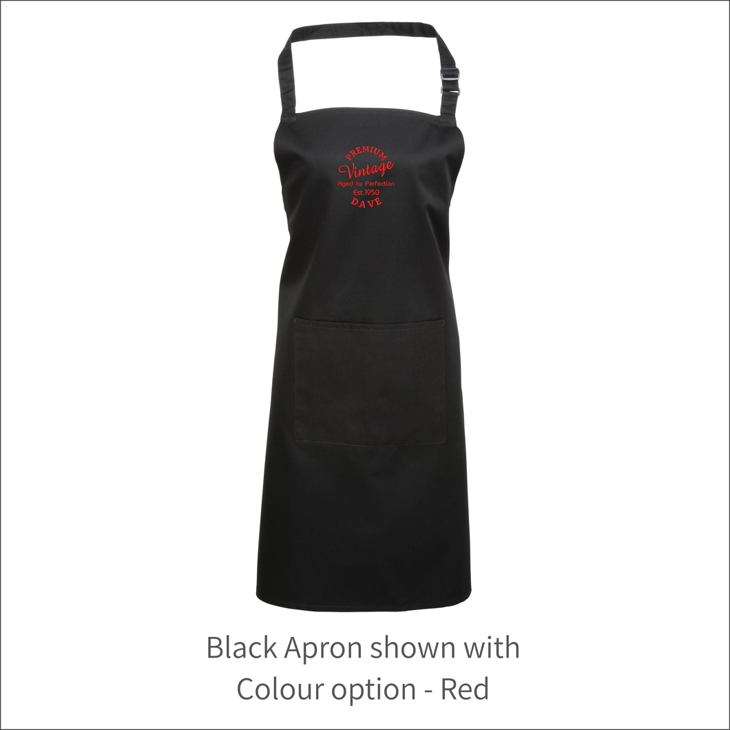 Apron 'Vintage' - Personalised Embroidered