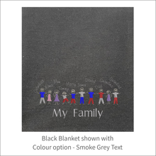 Load image into Gallery viewer, Jersey Blanket &#39;My Family&#39; - Personalised Embroidered
