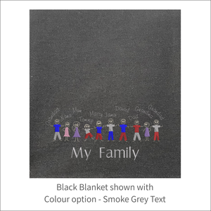 Jersey Blanket 'My Family' - Personalised Embroidered