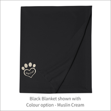 Load image into Gallery viewer, Jersey Blanket &#39;Paw Heart&#39; - Personalised Embroidered
