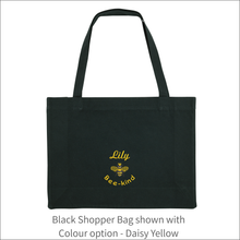 Load image into Gallery viewer, Organic Shopper Bag &#39;Name&#39; and &#39;Bee&#39; - Personalised Embroidered
