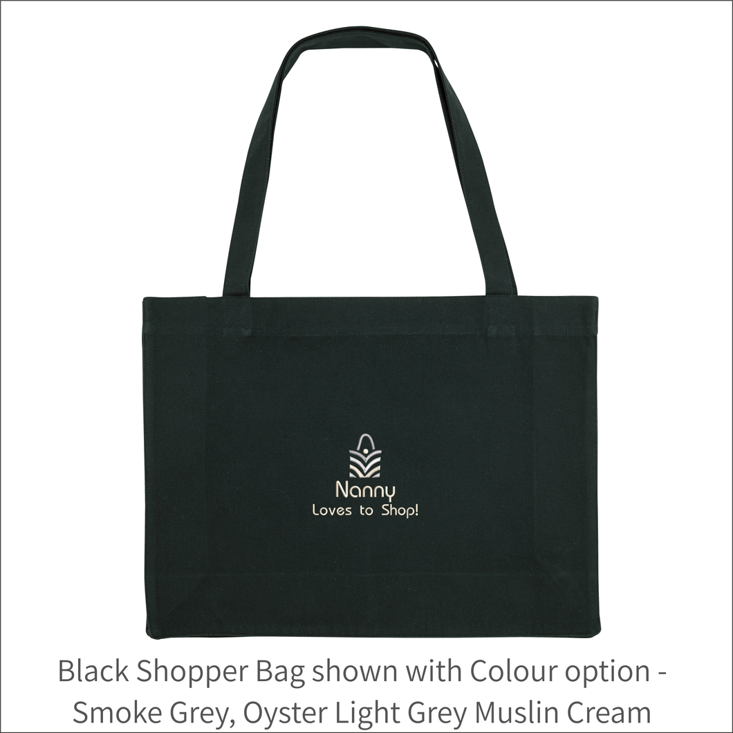 Organic Shopper Bag 'Loves to Shop' - Personalised Embroidered