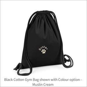 Organic Cotton Bag 'One Paw' - Personalised Embroidered