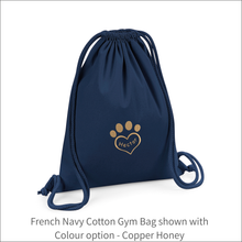 Load image into Gallery viewer, Organic Cotton Bag &#39;Paw Heart&#39; - Personalised Embroidered
