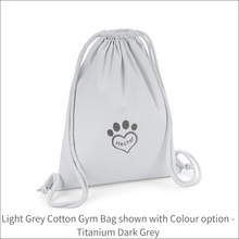 Load image into Gallery viewer, Organic Cotton Bag &#39;Paw Heart&#39; - Personalised Embroidered
