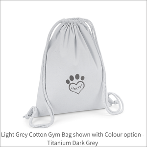 Organic Cotton Bag 'Paw Heart' - Personalised Embroidered