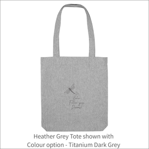 Organic Tote Bag 'Dragonfly' and 'Follow your Dreams'- Personalised Embroidered