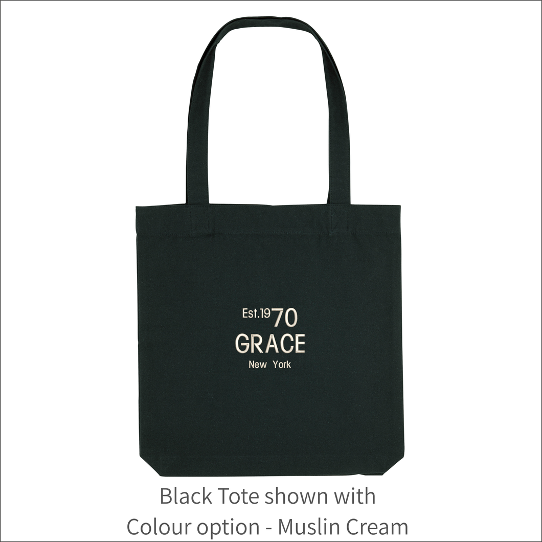 Organic Tote Bag 'Glam'- Personalised Embroidered