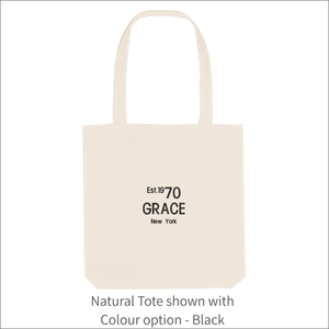 Organic Tote Bag 'Glam'- Personalised Embroidered