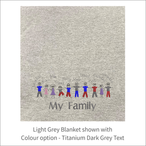 Jersey Blanket 'My Family' - Personalised Embroidered