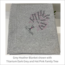 Load image into Gallery viewer, Jersey Blanket &#39;Family Tree&#39; - Personalised Embroidered
