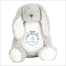 Load image into Gallery viewer, Soft Rabbit with Name &amp; Birth - Personalised Embroidered
