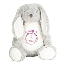 Load image into Gallery viewer, Soft Rabbit with Name &amp; Birth - Personalised Embroidered
