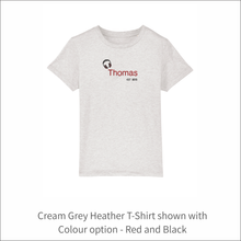 Load image into Gallery viewer, Kids Organic T-Shirt &#39;Headset&#39;- Personalised Embroidered
