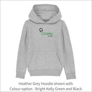 Kids Organic Hoodie 'Headset'- Personalised Embroidered