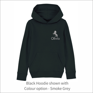 Kids Organic Hoodie 'Horse'- Personalised Embroidered