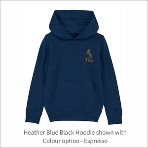 Kids Organic Hoodie 'Horse'- Personalised Embroidered