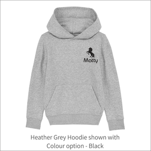 Kids Organic Hoodie 'Horse'- Personalised Embroidered