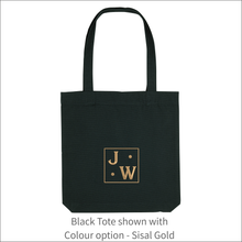 Load image into Gallery viewer, Organic Tote Bag &#39;Initials Plaque&#39;- Personalised Embroidered
