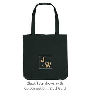 Organic Tote Bag 'Initials Plaque'- Personalised Embroidered